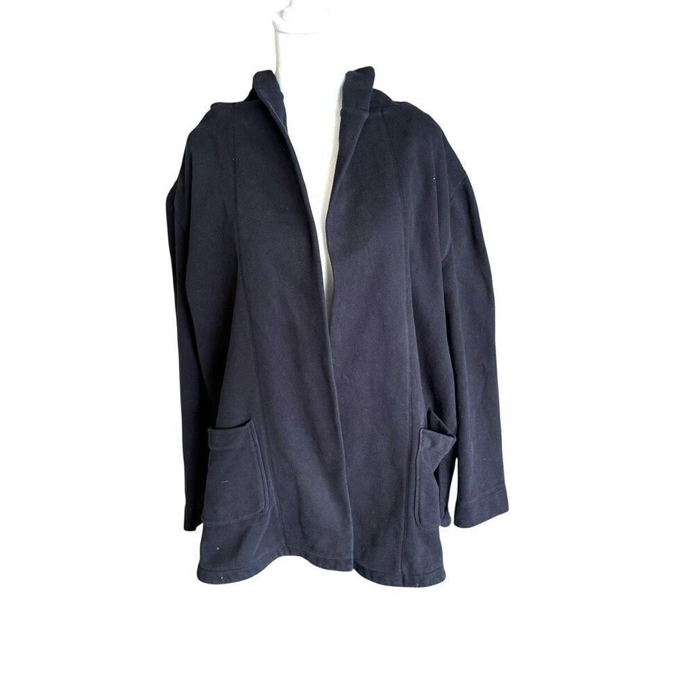 LOFT Outlet black lounge athleisure sweater cardigan size medium